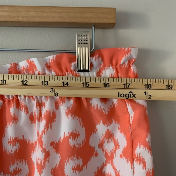 NWT Mud Pie Delaney Pull on Shorts Sherbet Ikat Orange White Large 12-14 - Picture 8 of 10